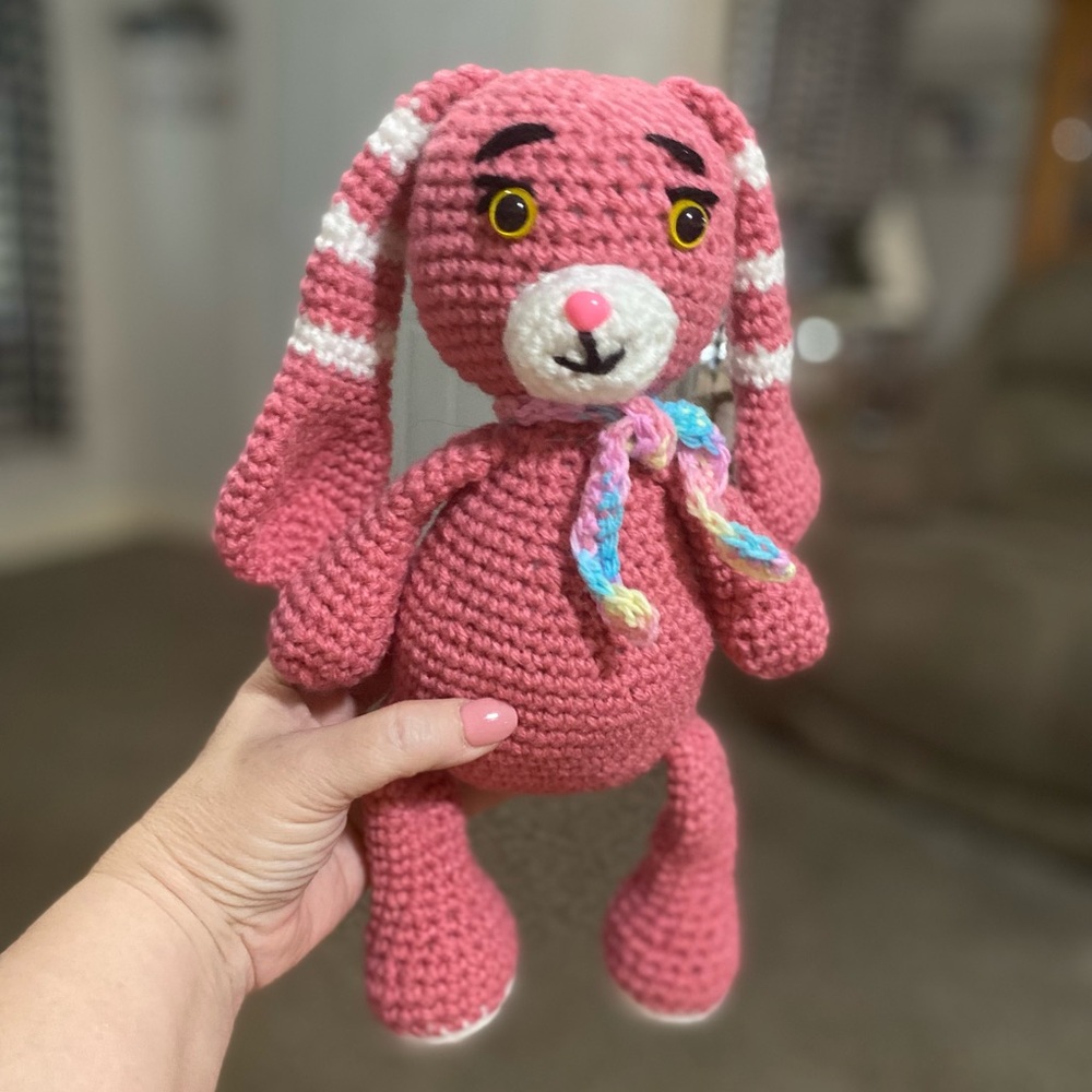Handmade Pink Bunny Holiday Decor